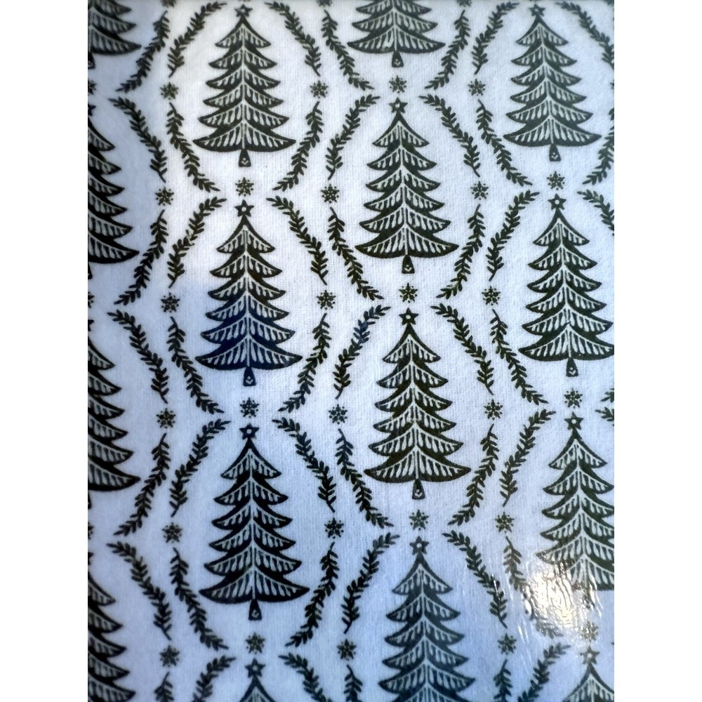 Brooks Brothers 4 PC Set Queen Sheet  Turkish Flannel Cotton Green Xmas Trees - Picture 4 of 4